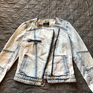 Zara Trafaluc distressed jean jacket